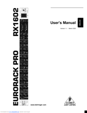 Behringer Europack Pro RX1602 User Manual