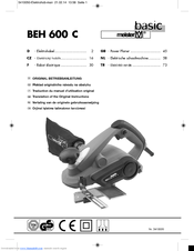 Meister BEH 600 C Translation Of The Original Instructions