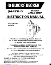 Black & Decker BDCMTS Instruction Manual