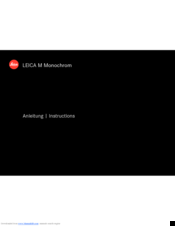 Leica M Monochrom Instructions Manual