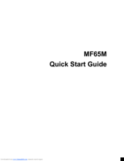 Zte MF65M Quick Start Manual