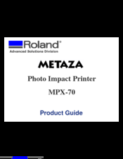 Roland METAZA MPX-70 Product Manual