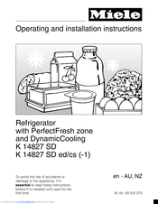 Miele K 14827 SD Operating And Installation Instructions