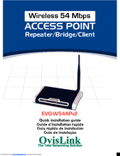 Ovislink evo-w54apV2 Quick Installation Manual