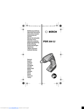 Bosch PSR 300 LI Operating Instructions Manual