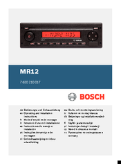 Bosch MR 12 Operating And Installation