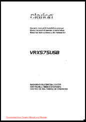 Clarion VRX575USB Owner's Manual