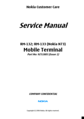 Nokia N73 - Smartphone 42 MB Service Manual & Parts Manual