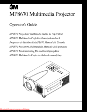 3M Multimedia Projector MP8670 Operator's Manual