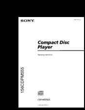 Sony CDP-M555ES - Es 400 Disc Cd Changer Operating Instructions Manual