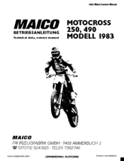 Maico MOTOCROSS 490 1983 Owner's Manual