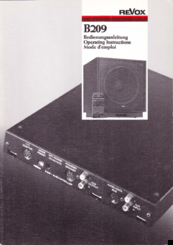 Revox B209 Operating Instructions Manual