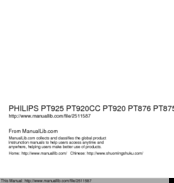 Philips PT870CC User Manual