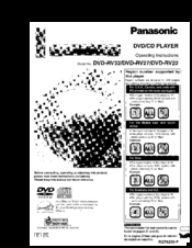 Panasonic DVDRV27 - DIG. VIDEO DISC PLAY Operating Instructions Manual