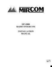 Mircom EP-1000 Installation Manual