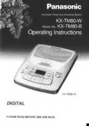 Panasonic KX-TM80W Operating Instructions Manual