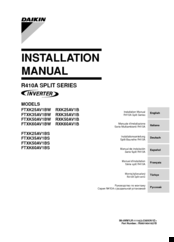 Daikin FTXK25AV1BS Installation Manual