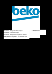 Beko CHA 27020 X Manual