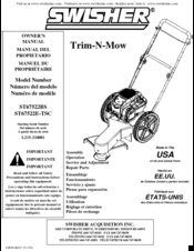 Swisher ST67522E-TSC Owner's Manual