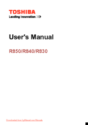 Toshiba SATELLITER830 User Manual