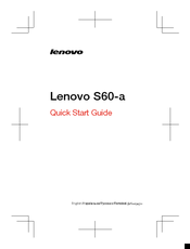 Lenovo s60-a Quick Start Manual