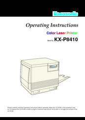 Panasonic KX-P 8410 Series Operating Instructions Manual