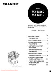 Sharp MX-M260 Operation Manual