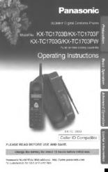 Panasonic KX-TC1703PW Operating Instructions Manual
