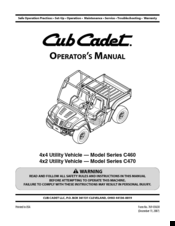 Cub Cadet C460 series Operator's Manual