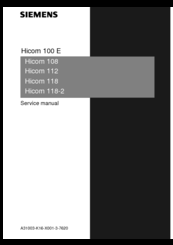 Siemens Hicom 100 E Service Manual