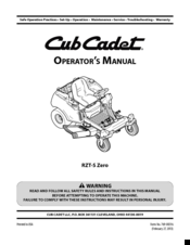 Cub Cadet RZT-S Zero Operator's Manual