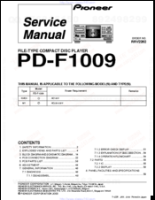 Pioneer PD-F1009 - CD Changer Service Manual