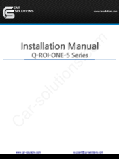Car Solutions Q-ROI-ONE-5 Series Installation Manual