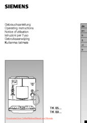 Siemens TK 69 SERIES Operating Instructions Manual