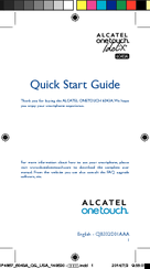 Alcatel IDOL X PLUS 6043A Quick Start Manual