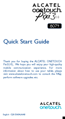 Alcatel PIXI3 8079 Quick Start Manual