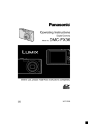Panasonic Lumix DMC-FX36 Operating Instructions Manual