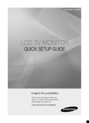 Samsung SyncMaster 2033HD Quick Setup Manual