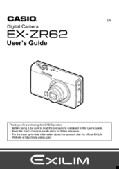 Casio EX-ZR62 User Manual