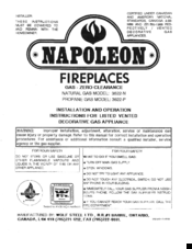 Napoleon 3622-N Installation And Operation Instructions Manual