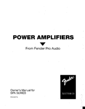 Fender SPA-13000 Owner's Manual