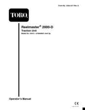 Toro Reelmaster 2000-D Operator's Manual