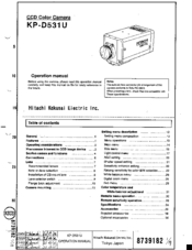 Hitachi Kokusai Electric KP-D531U Operation Manual