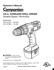 COMPANION 315.101821 Operator's Manual