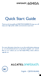 Alcatel 6040A Quick Start Manual