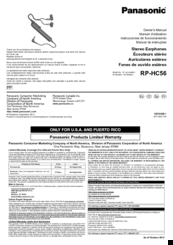 Panasonic RP-HC56 Owner's Manual