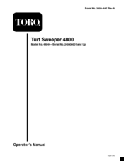 Toro Turf Sweeper 4800 Operator's Manual