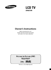 Samsung LW46G15W Owner's Instructions Manual