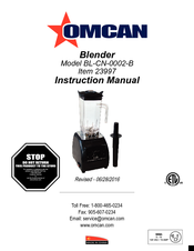 Omcan BL-CN-0002-B Instruction Manual