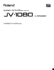 Roland JV-1080 Owner's Manual